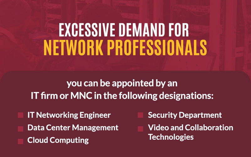 Excessive Demand for Network Professionals- IT Networking Engineer  Data Center Management   Cloud Computing   Security Department   Video and Collaboration Technologies 